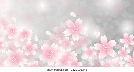 Cherry Blossoms Japanese Pattern Watercolor Background