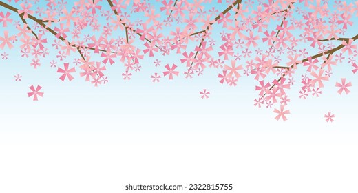 Cherry Blossoms Japanese Pattern Watercolor Background