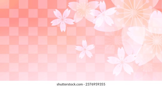 Cherry Blossoms Japanese Pattern Watercolor Background