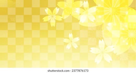 Cherry Blossoms Japanese Pattern Watercolor Background