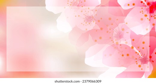 Cherry Blossoms Japanese Pattern Watercolor Background