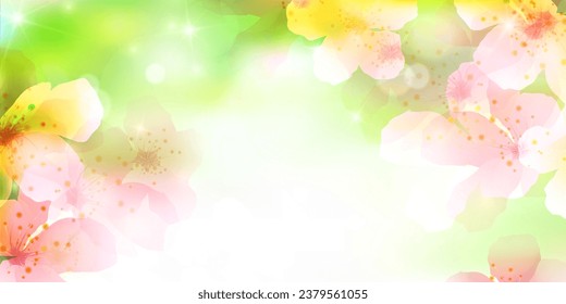 Cherry Blossoms Japanese Pattern Watercolor Background