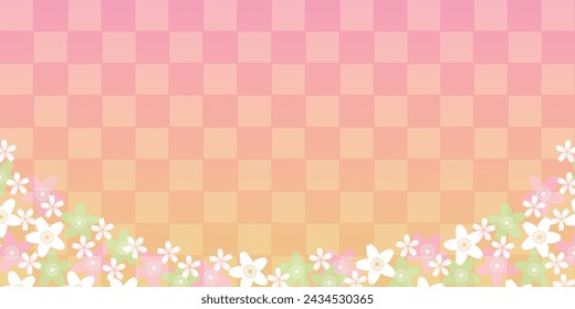 Cherry Blossoms Japanese Pattern Watercolor Background