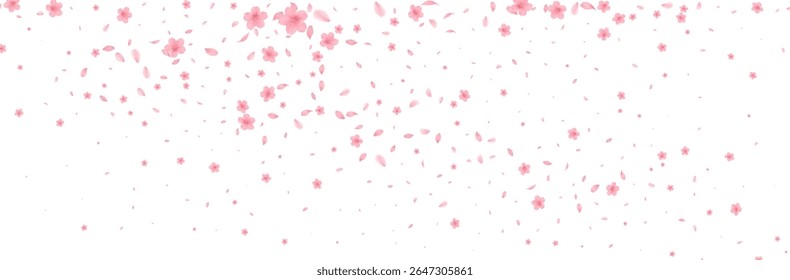 Flores de Cereja Padrão Japonês Aquarela Fundo de flor cheia na primavera flutuando no vento em um fundo branco

