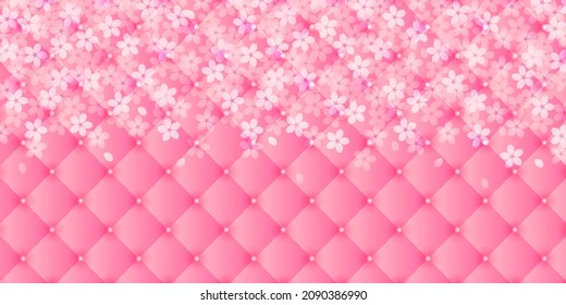 Cherry blossoms Leather spring background 
