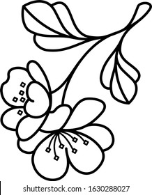 Cherry blossoms line  art icon 