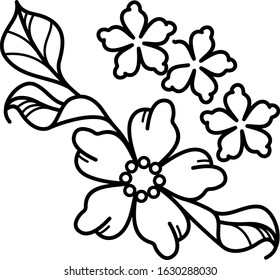 Cherry blossoms line  art icon 