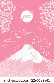 cherry blossoms with mountain fuji background design