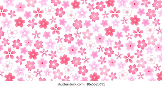 Cherry Blossoms New Year's card Japanese pattern background