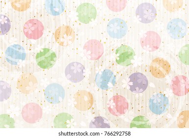 Cherry blossoms New Year's cards Japanese paper background