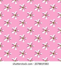 Cherry blossoms on a pink background. Pattern for textiles, fabric, wrapping paper, background, wallpaper.