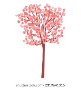 Cherry blossoms. Pink tree. Blooming sakura tree.