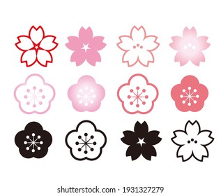 Cherry Blossoms and Plum - icon set