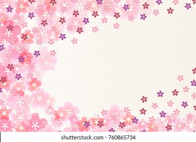 Cherry blossoms plum blossoms New Year's card background