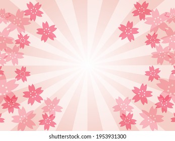 Cherry blossoms and radial background material