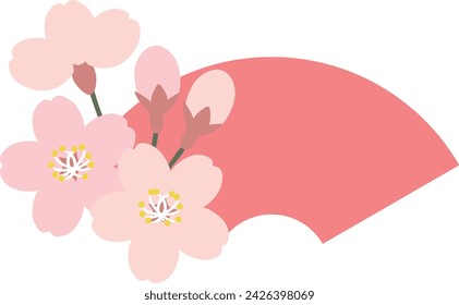 cherry blossoms and red fan