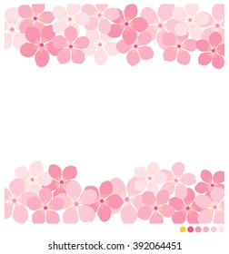 Cherry Blossoms or sakura flowers border frame for invitation card design