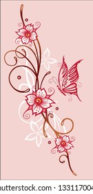 Sakura Filigree Tribal Tattoo Ornament Flowers Stock Vector (Royalty ...