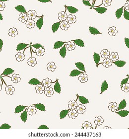 Cherry blossoms seamless pattern. Floral background.