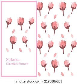 Cherry blossoms Seamless Pattern Printable