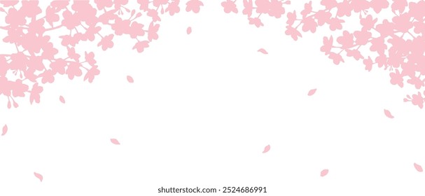 Cherry blossoms silhouette background  vector illustration