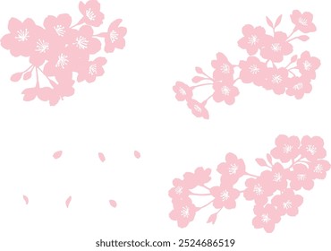 Cherry blossoms silhouette vector illustration