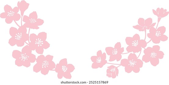 Cherry blossoms silhouette vector illustration