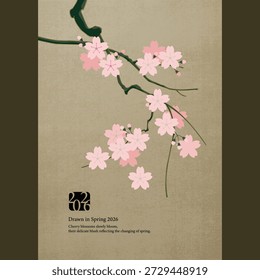 Langsam blühen Kirschblüten, deren zartes Erröten die Veränderung des Frühlings widerspiegelt.