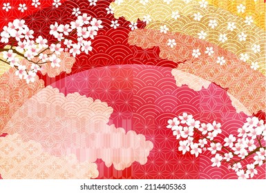 Fondo de flores de primavera de cerezos 