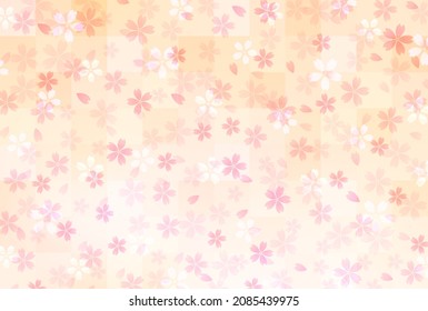 Cherry blossoms spring Japanese pattern background 