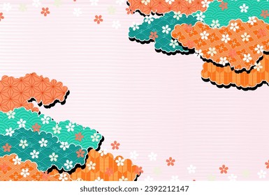 Fondo del patrón japonés de primavera de florecimiento de cerezos