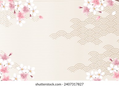 Cherry Blossoms Spring Japanese Pattern Background