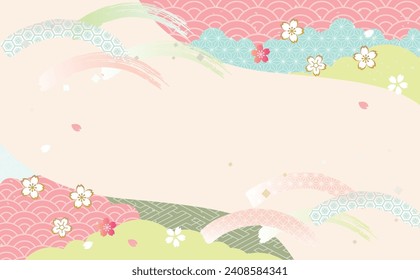 Flores de cerezo primavera modelo japonés ilustración de fondo