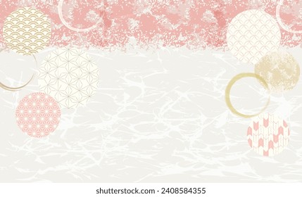 Cherry blossoms spring Japanese pattern background illustration