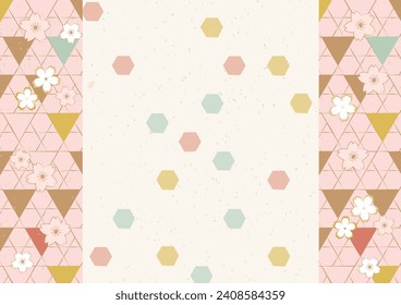 Cherry blossoms spring Japanese pattern background illustration