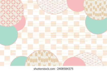 Cherry blossoms spring Japanese pattern background illustration