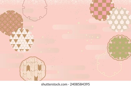 Cherry blossoms spring Japanese pattern background illustration
