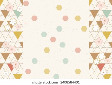 Cherry blossoms spring Japanese pattern background illustration