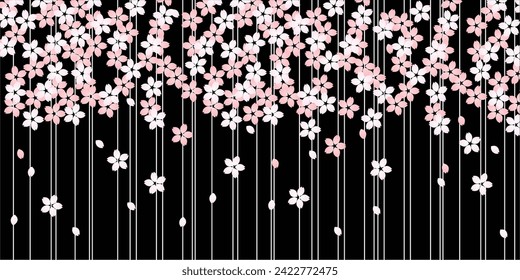 Cherry Blossoms Spring Japanese Pattern Background