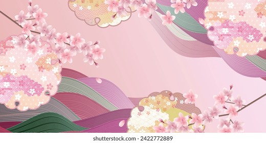 Cherry Blossoms Spring Japanese Pattern Background