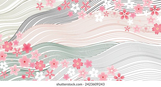 Cherry Blossoms Spring Japanese Pattern Background