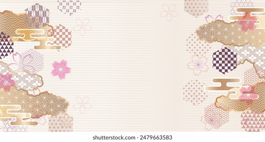 Kirschblüten Frühling Japanisches Muster Hintergrund