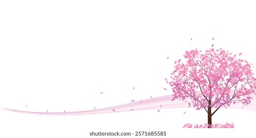 Cherry Blossoms Spring Landscape Background