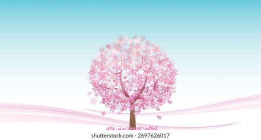 Cherry Blossoms Spring Landscape Background