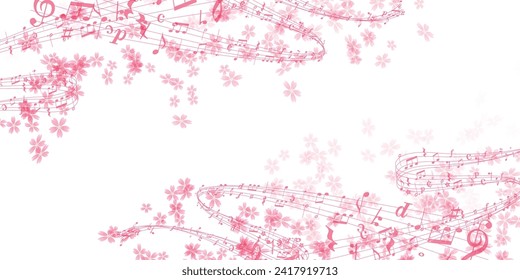 Cherry Blossoms Spring Sheet Music Background