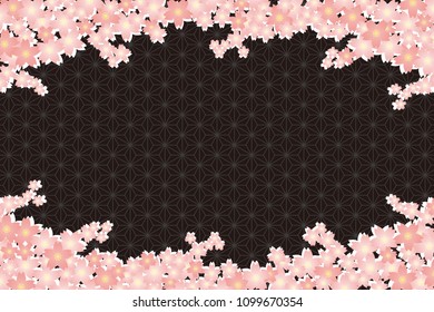 Cherry blossoms and traditional Japanese patterns