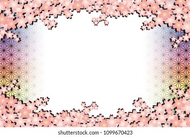 Cherry blossoms and traditional Japanese patterns