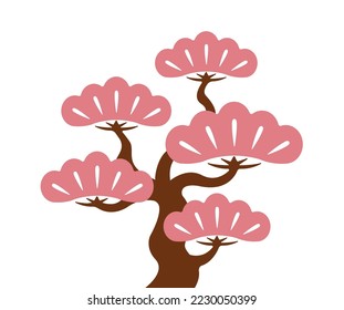 Cherry blossoms tree vector illustration ( Japanese traditional expression )
