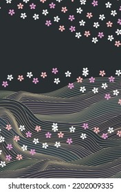 Kirschblüten Welle japanischer Musterhintergrund