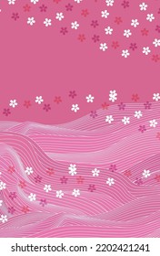 Cherry Blossoms Wave Japanese pattern background